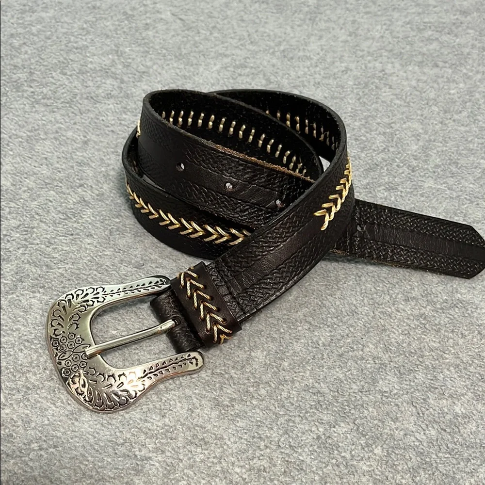 Levis Leather Belt Womens Small Western Boho Cottage Festival Brown